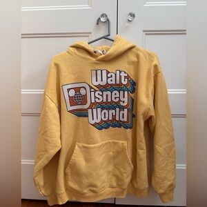Disney Yellow Walt Disney World Crewneck Hoodie Large